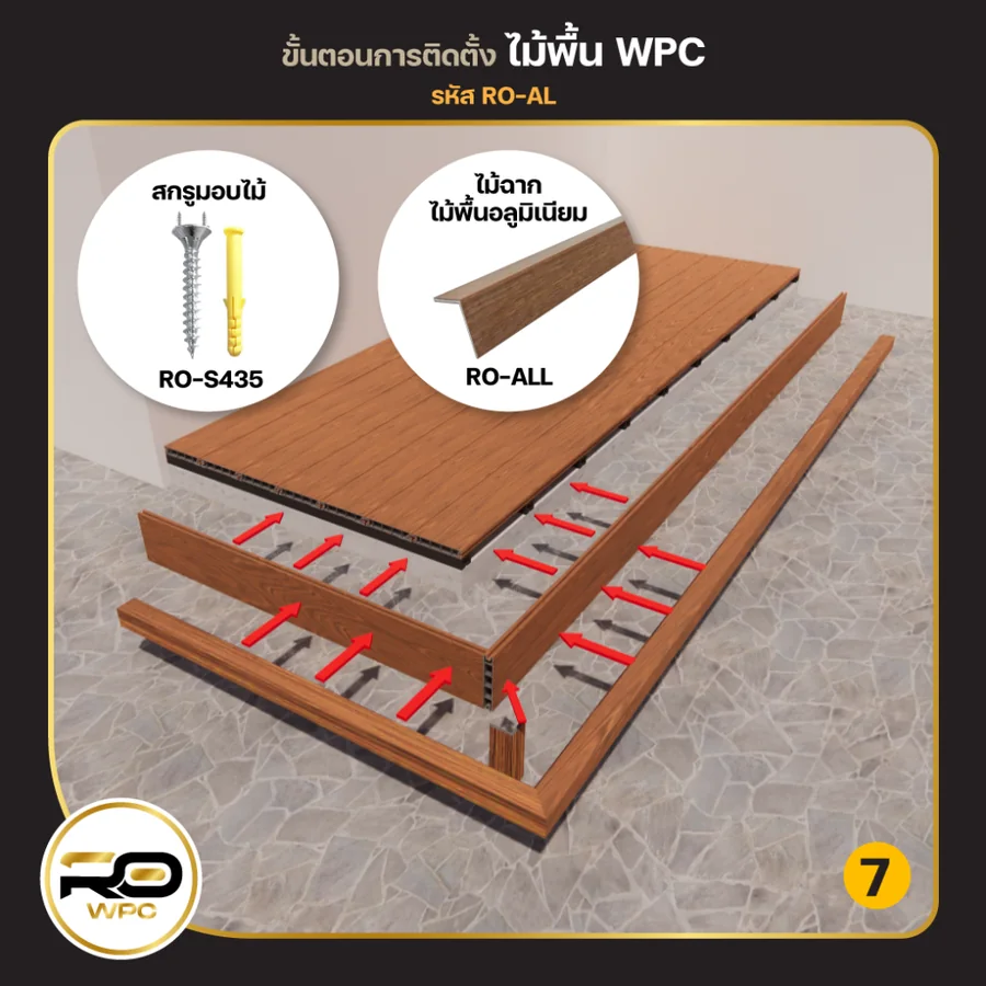 ขั้นที่ 7 — ไม้พื้นอลูมิเนียม